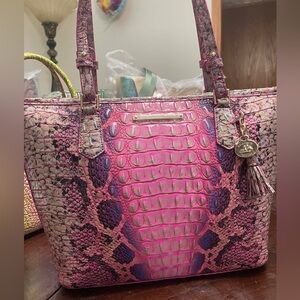 Brahmin Pink cobra Medium Asher